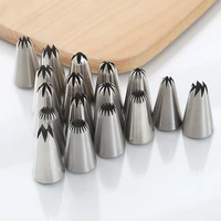 10pcsbig size russian pastry icing piping nozzles stainless steel decorating tip cake cupcake decorator rose accessories kitchen