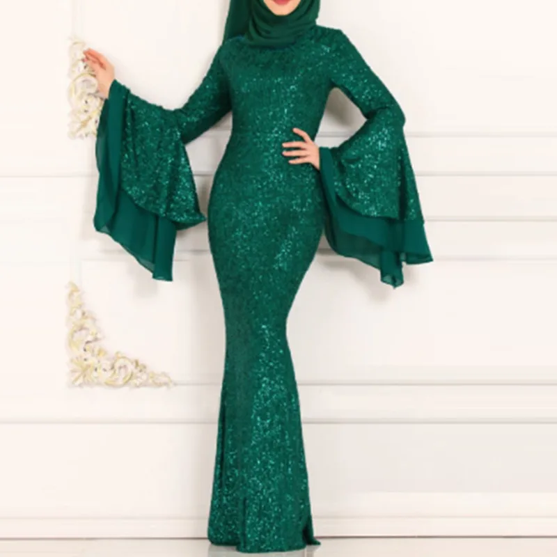 Розовое блестящее модное женское элегантное платье Макси сексуальные длинные