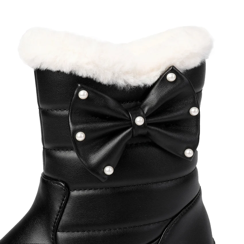 Женские сапоги в горошек QUTAA серые до середины икры из искусственной кожи с