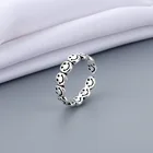 Кольцо женское, регулируемое, в стиле хип-хоп, 1 шт., винтажный античный серебряный цветов