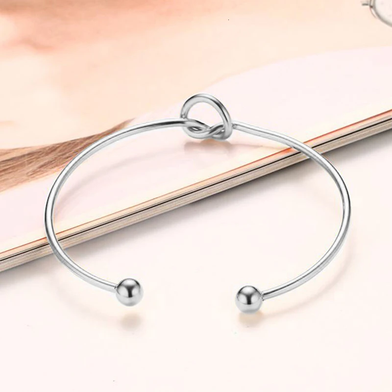 Серебряный Женский Браслет-манжета из нержавеющей стали | Украшения и аксессуары