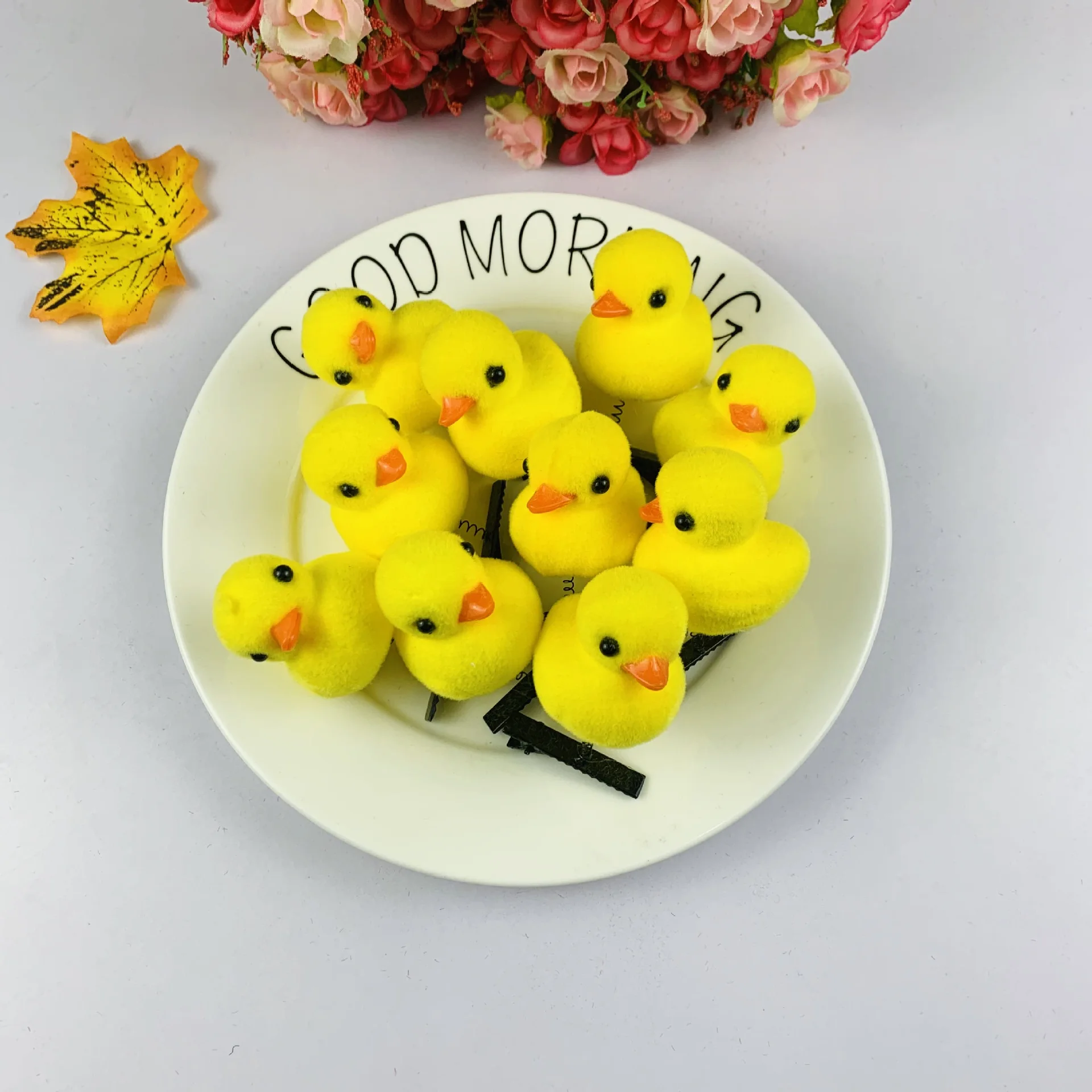 4 шт. маленькая Желтая утка Весенняя шпилька для волос милые аксессуары |