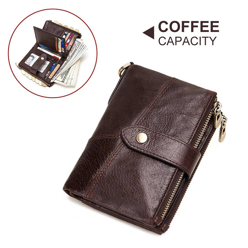 889-coffee Genuine Leather Women Wallet GZCZ Casual Men Wallet Women Long Wallet In Women`s Wallet and Purses Retro Rfid Women Short Wallet - Цвет: 889-coffee