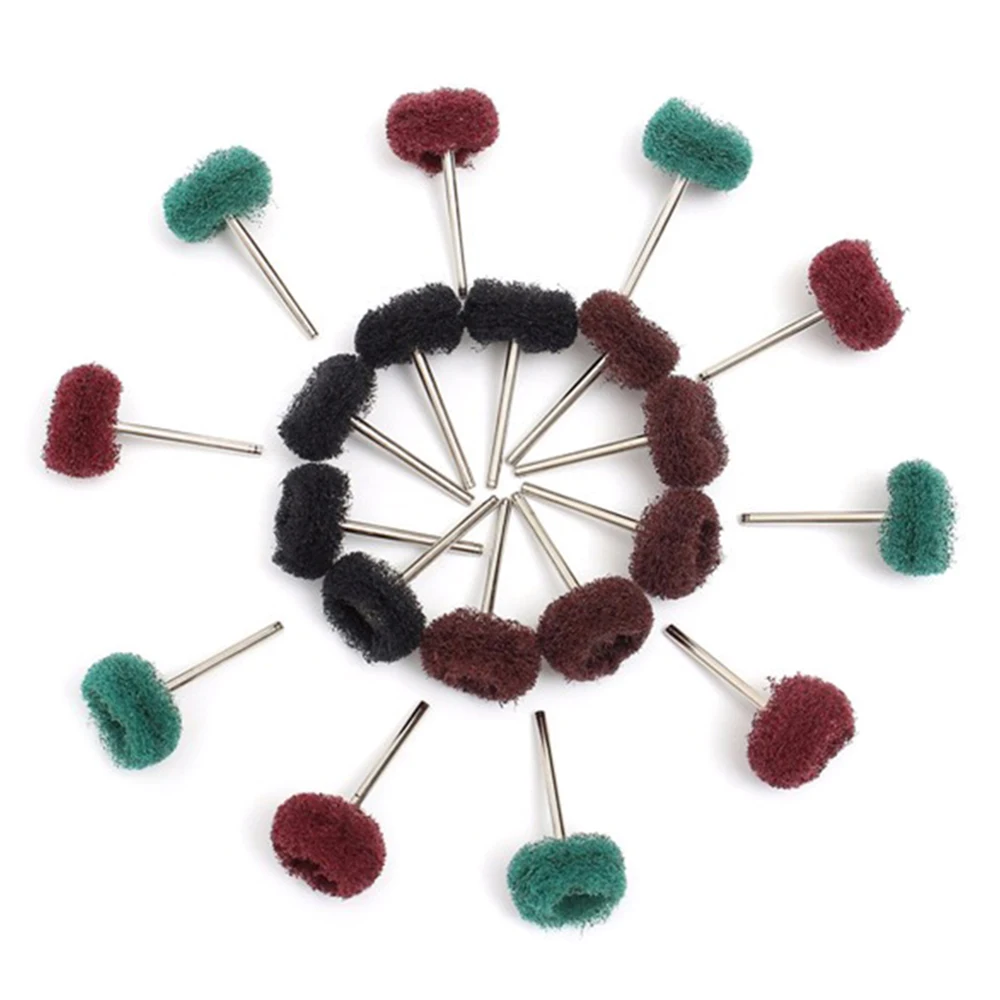 

40Pcs Mini Brush Polishing Wheel Fiber Scouring Pad Polishing Grinding Brush For Metal Cleaning Head Nylon