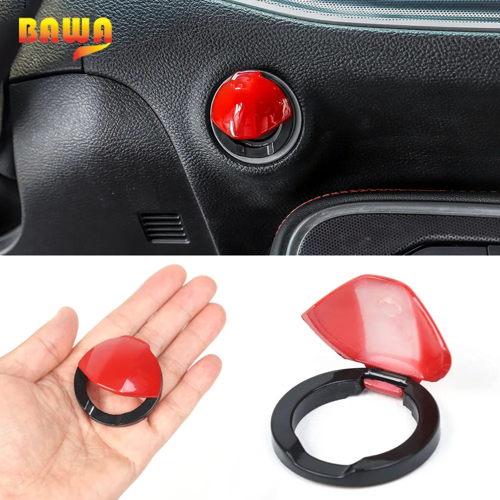 

BAWA Car Engine Start Stop Switch Button Cover Stickers For Dodge Challenger 2015+ Interior Mouldings For Dodge Charger 2015+