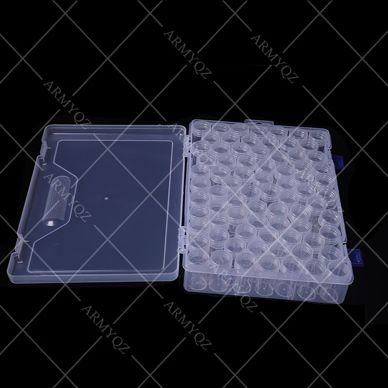 

New Diamond embroidery diamond painting tool! 76 Bottles transparent plastic storage box, jewelry Drill Storage Box Gift