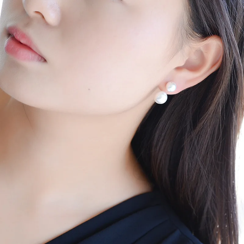 Женские двойные серьги гвоздики из стерлингового серебра 925 пробы с