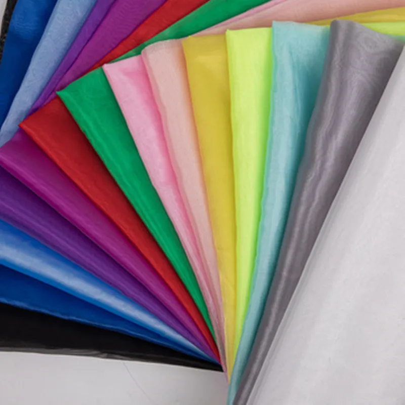 

1.5M/1Meter Eugene Gauze Fabric Black White Wedding Gauze Mesh Wholesale Transparent Stiff Gauze Lace Fabric Chiffon Fabric