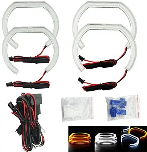 

Set Car Crystal Angel Eyes Halo Ring DRL For BMW F30/F35 3 Series (2012-2014) 7-Color Choice (White+Yellow)
