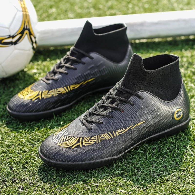 ZHENZU Turf/мужские футбольные бутсы для помещений; детские бутсы для мальчиков; футбольные бутсы; спортивные кроссовки до лодыжки; Размеры 35-44; scarpe da calcio