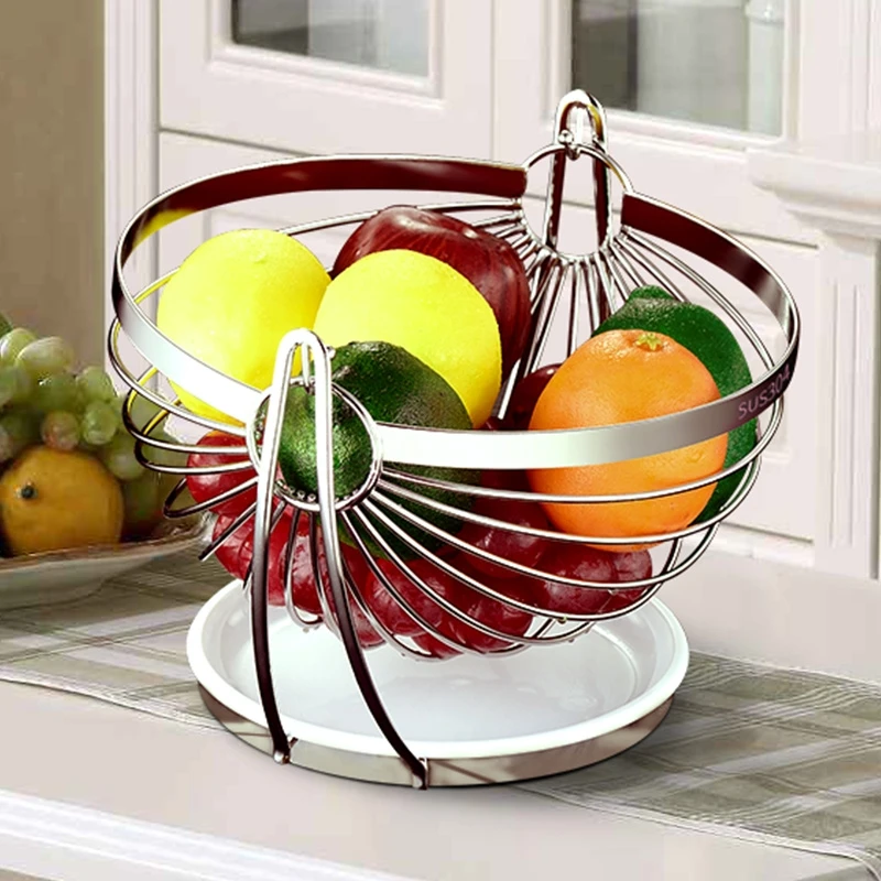 

Stainless Steel Fruit Basket European Creative Cradle Fruit Bowl Racks Living Room Modern Minimalist Fruit Basket