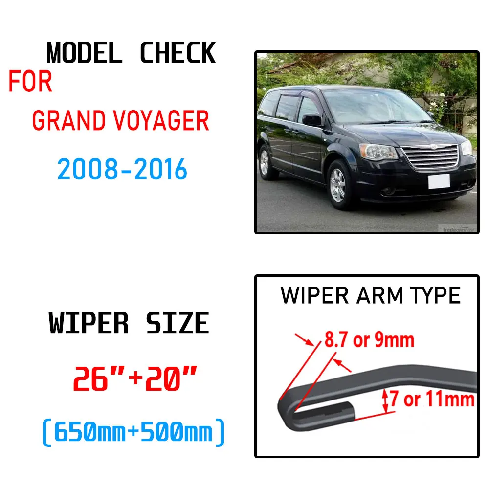 Щетки стеклоочистителя для лобового стекла автомобилей Chrysler Grand Voyager 2008 2009 2010 2011