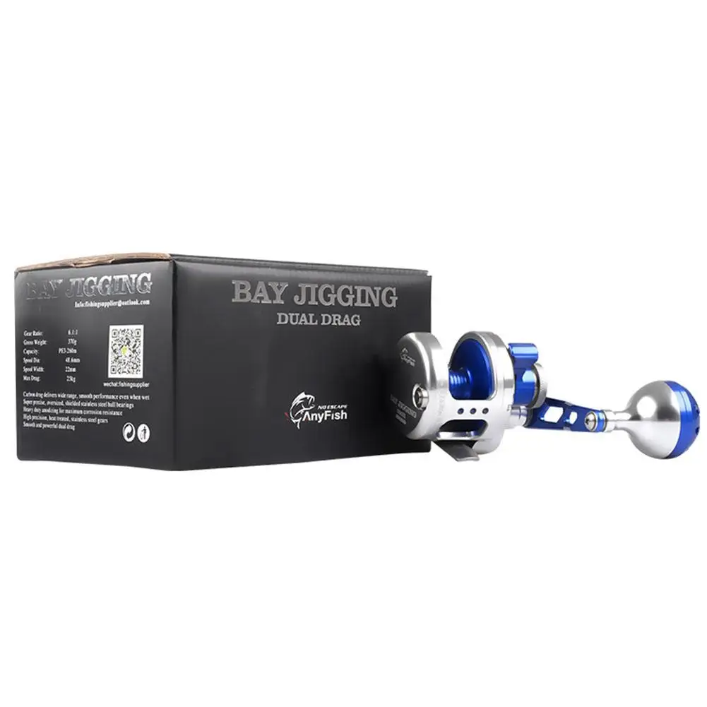 6 1: 1 барабанная троллинг катушка Профессиональная полностью металлическая