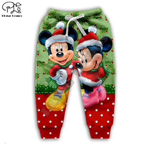 kids pants Kid set Merry Christmas cosplay 3D print cartoon hoodies Santa Claus micky kawaii child Sweatshirt zipper coat boy girl Pant - Цвет: kids pants