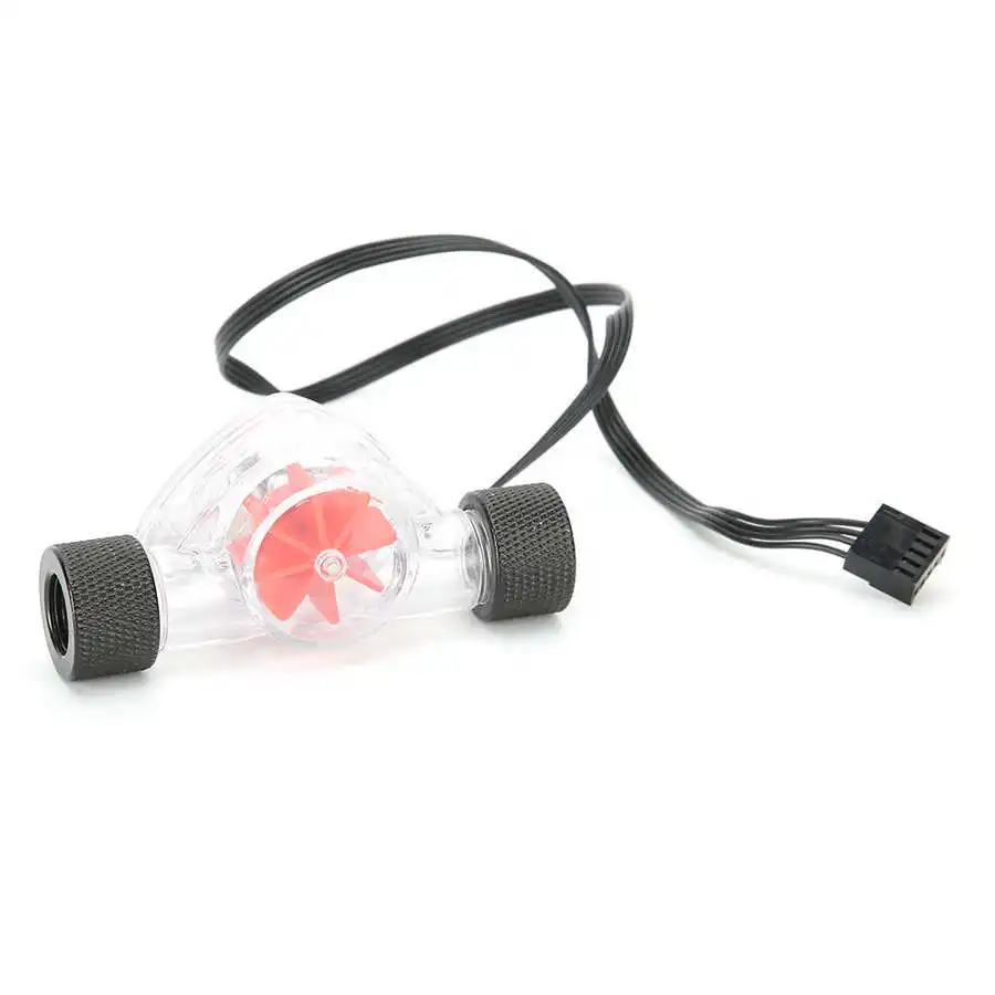 Computer Water Cooling Flow Indicator Flowmeter with RGB Lights G1/4 thread 4-pin Interface for PC System | Компьютеры и офис