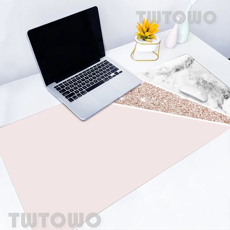 

White Pink Gold Marble Custom Large Size Gaming Mouse Pad Gamer Art Anime Soft Anti-slip Home Laptop Desktop Mouse Pad MousePad
