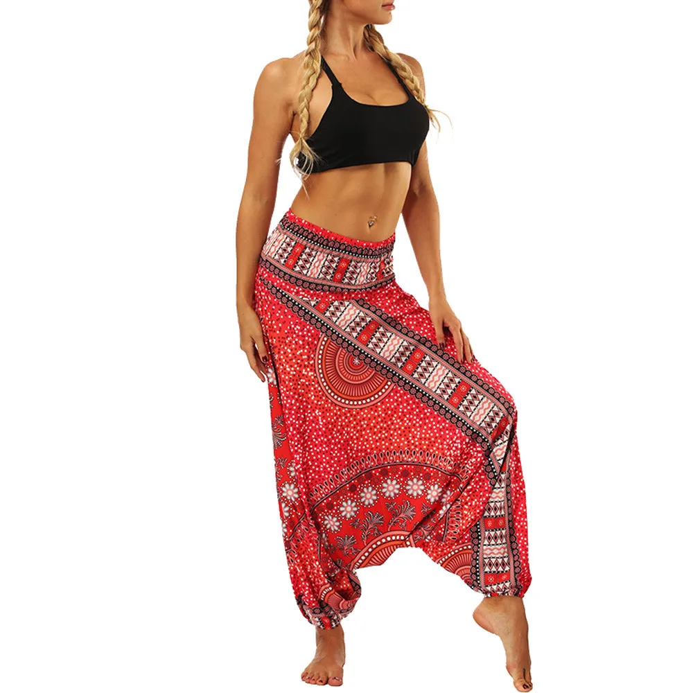 

Women's Bloomers Casual Baggy Leggings Aladdin Print Bohemian Baggy Pants Fashion Casual Jumpsuit 2021