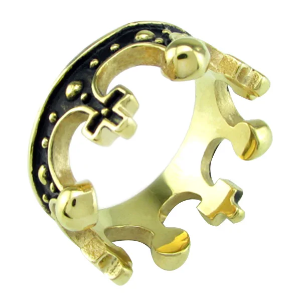 Бесплатная доставка в готическом стиле 316L Нержавеющая сталь черный с золотым