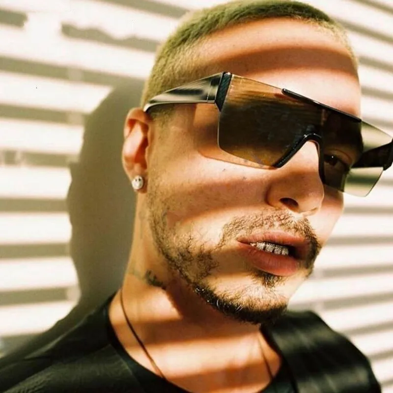 Новые трендовые панковские цельные Солнцезащитные очки женские мужские