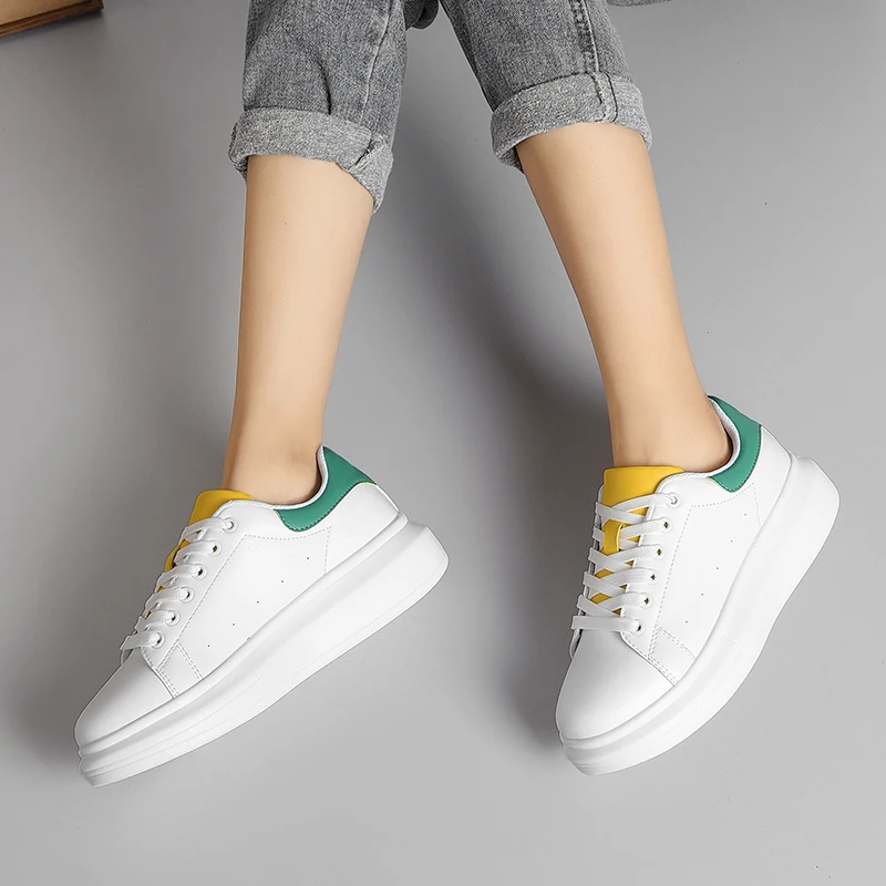 Кроссовки женские на шнуровке повседневная удобная обувь плоской подошве 8