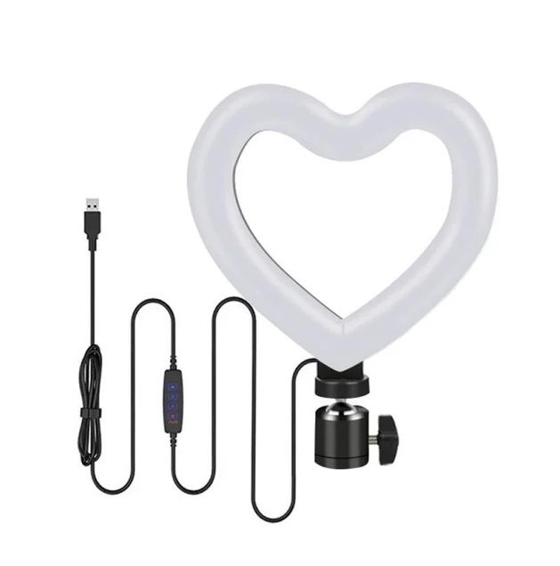 

Heart-shaped Ring Light With Tripod 3000-5000K Photography Lighting With USB Plug For Beauty YouTube Video Light