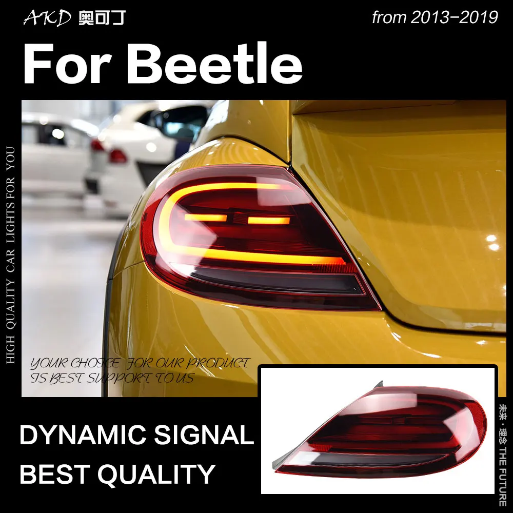 

Автомобильный Стайлинг, задний фонарь s для Beetle, светодиодный задний фонарь 2013-2019, динамический сигнал, Задний сигнал DRL, Задний сигнал повор...
