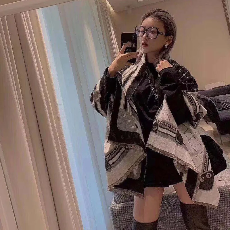 Роскошный брендовый шарф одеяло для женщин рождественский подарок кашемировый с