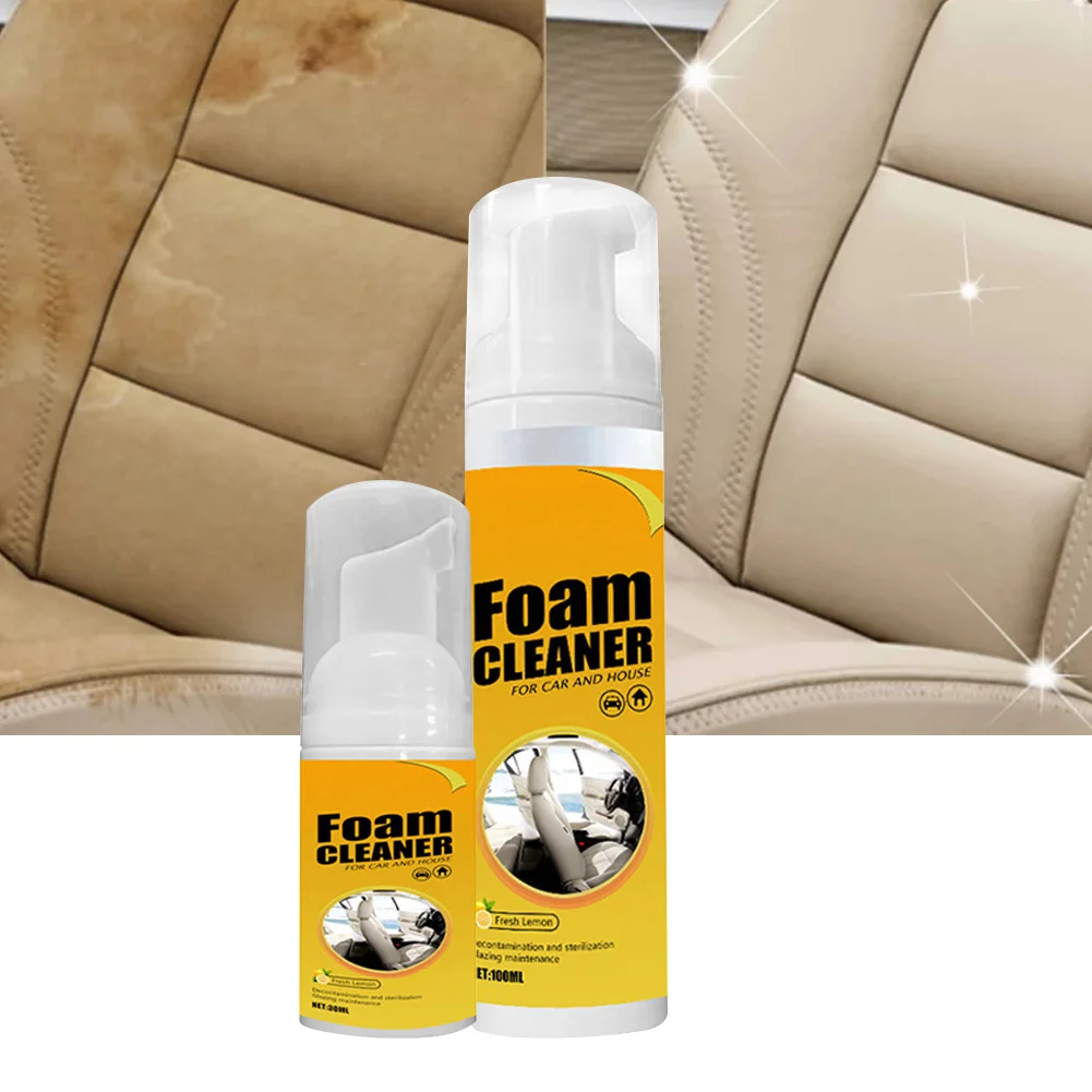 

30/100ml Multi-purpose Foam Cleaner Anti-Aging Clearning Protection Car Interior Home Cleaning Foam Spray Lemon Scented Shipping