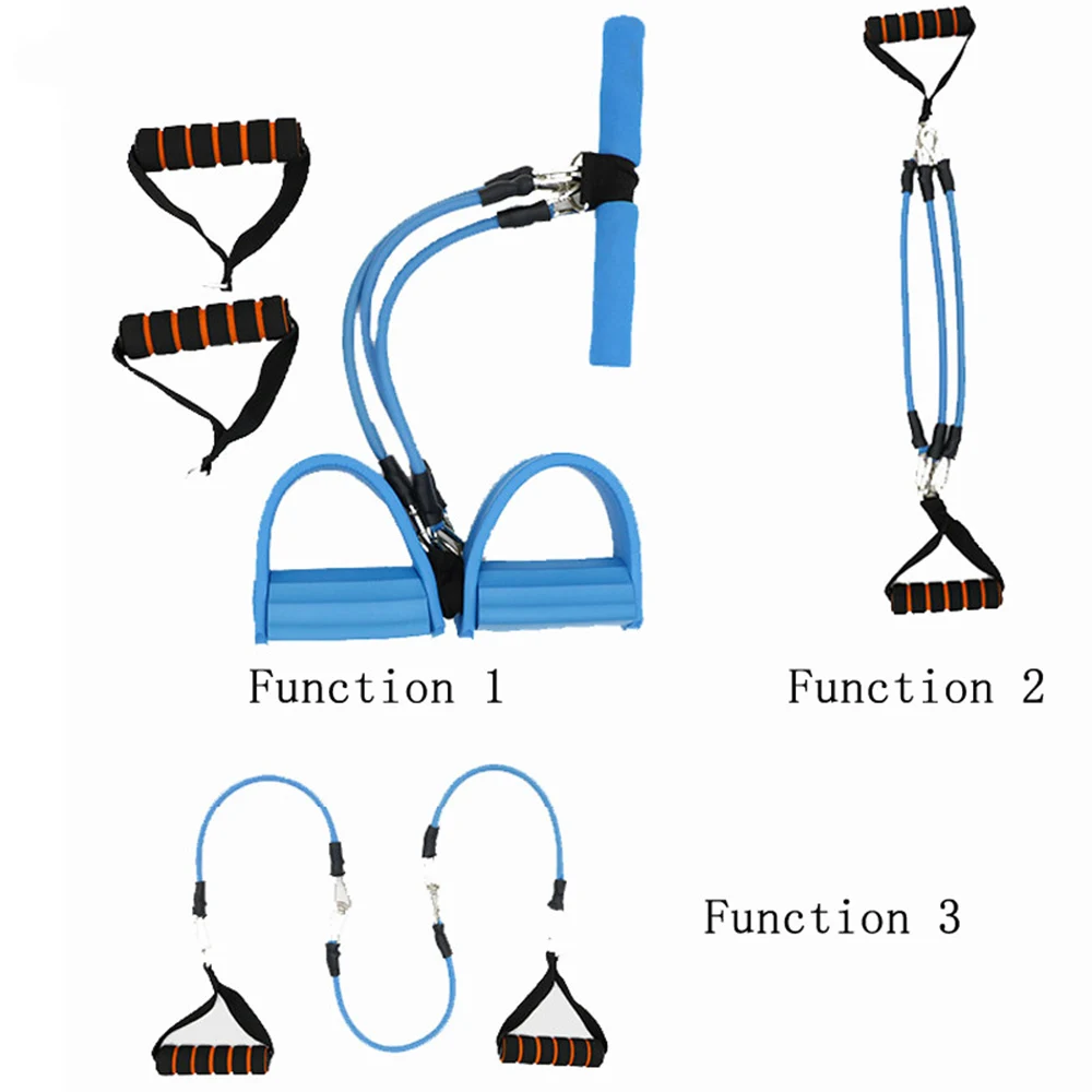

Pedal Resistance Bands, 3-Tube Elastic Pedal Sit Up Pull Rope Exercise Fitness Equipment Yoga Strap Bodybuilding Expander