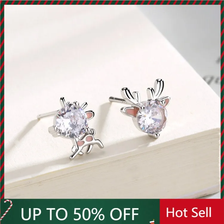

Earrings 2021 Trend Simple and Cute Deer Earrings Female Hypoallergeni Asymmetri Earrings Small Color Jewelry Earrings for Women