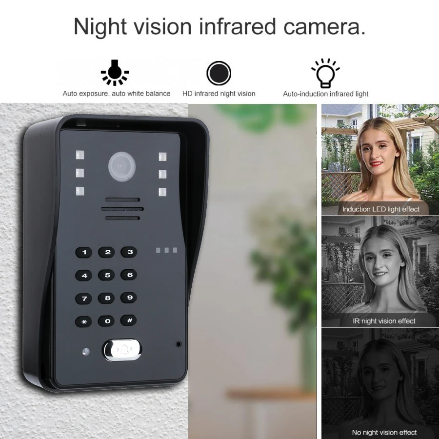 7 inch wifi video doorbell kits video door intercom system with password id card remote controlcellphone app unlock free global shipping