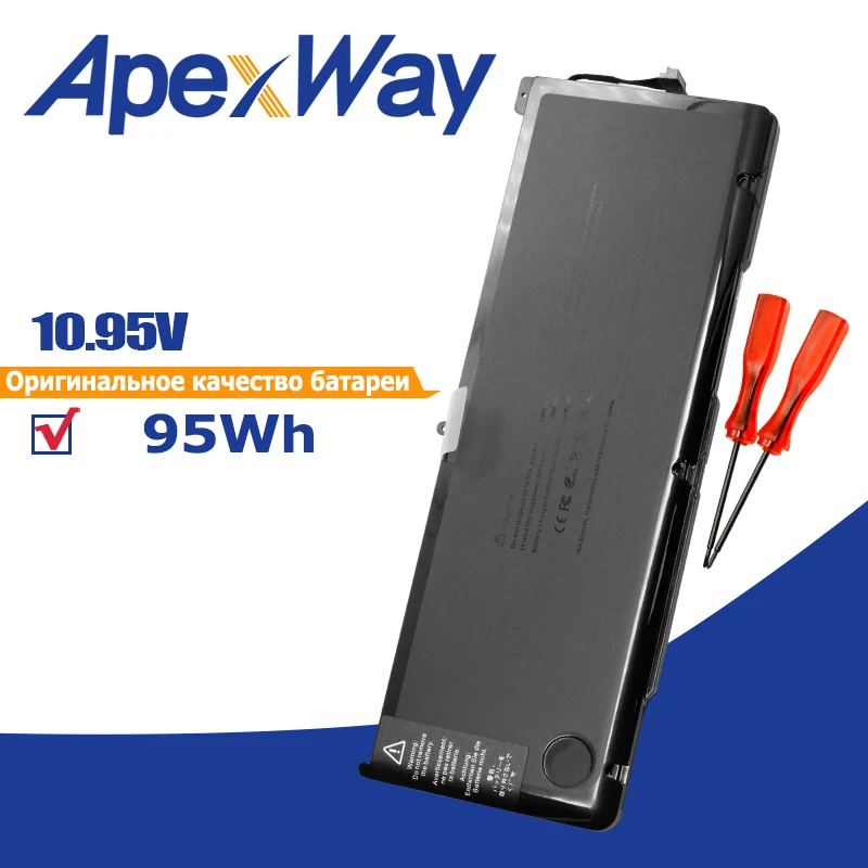 Apexway 10.95V 95Wh A1383 Laptop Battery For Apple MacBook Pro 17" 2011 A1297 020-7149-A10 MC725LL/A MD311LL/A MB604LL/A - купить по