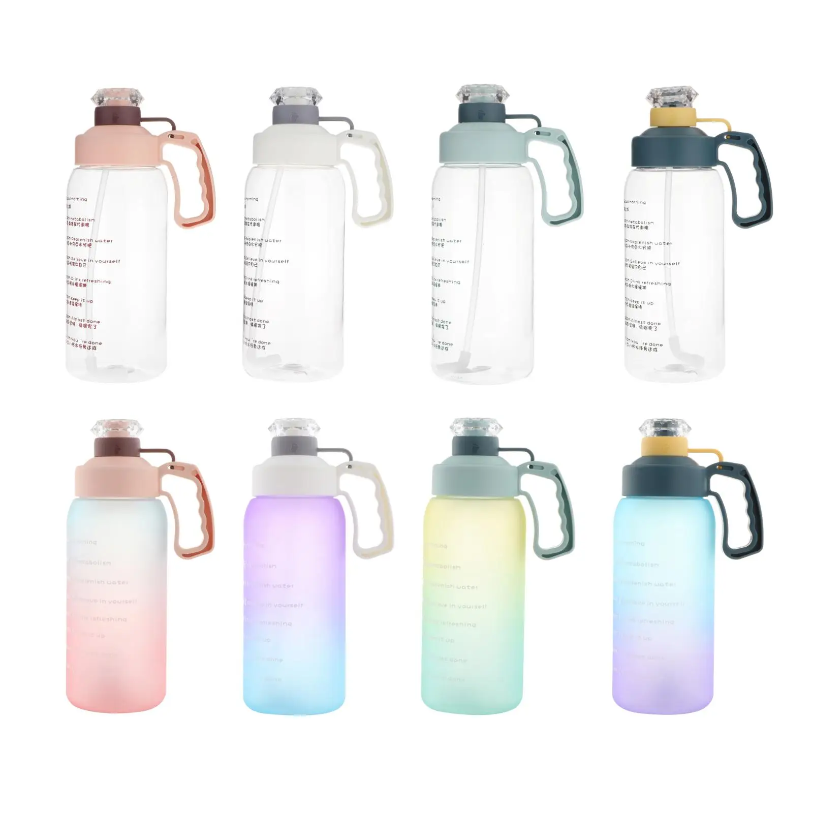 

Мотивирующая бутылка для воды без бисфенола А с ручкой для переноски, подходит для фитнеса и занятий спортом, с метками времени, кувшин для у...