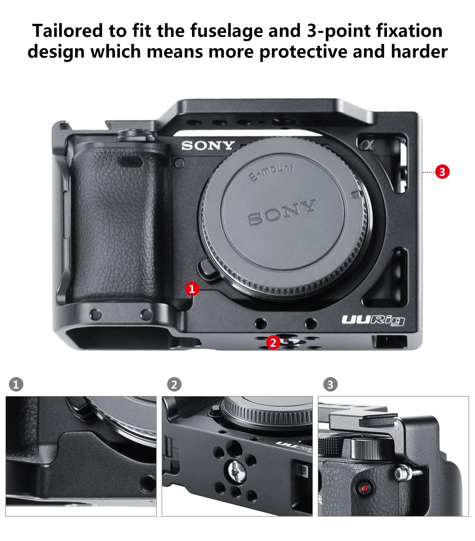 UURig R009 металлическая клетка для камеры sony Alpha A6400 A6300 A6100 рукоятка для камеры аксессуары для DSLR камеры