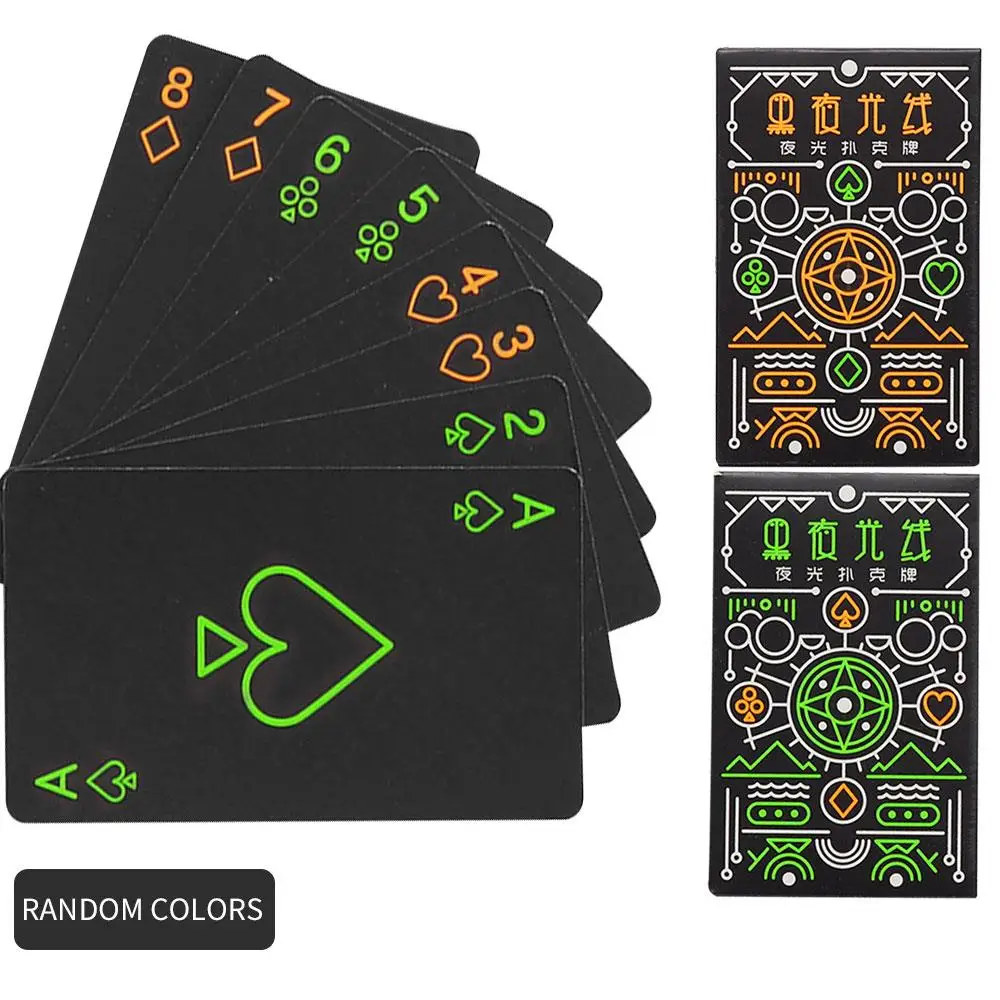 

1 Set Black 54Pcs Playing Cards Night Collection Luminous Poker Bar KTV New Game Glow in The Dark Noctilucent Fluorescen
