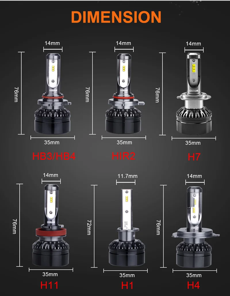 Лампа Ксеноновая OSRAM СВЕТОДИОДНЫЙ H1 H4 H7 H8 H11 H16 H1R2 HB2 HB3 HB4 9003 9005 9006 9012 фар автомобиля 12V светодиодный расклинивающий HL 6000K светодиодный авто лампы(двойная