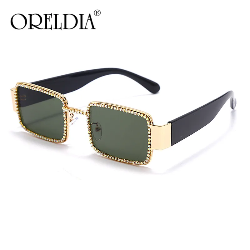 Очки солнцезащитные стразы женские прямоугольные Модные Винтажные солнечные