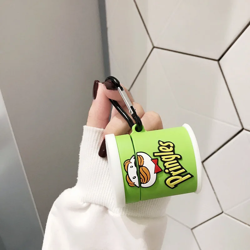 Новый 3D чехол для наушников с картофелем фри AirPods 1 2 силиконовый защитный Apple Bluetooth