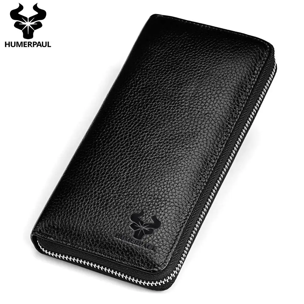 HumerPaul/, дропшиппинг, натуральная кожа, лонгвеллеты, мужские деловые модные повседневные мужские кошелек с застежкой-молнией, кошелек