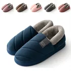 Зимние теплые плюшевые хлопковые тапочки, женские нескользящие, мужские, мягкие, на толстой подошве, модные, удобные