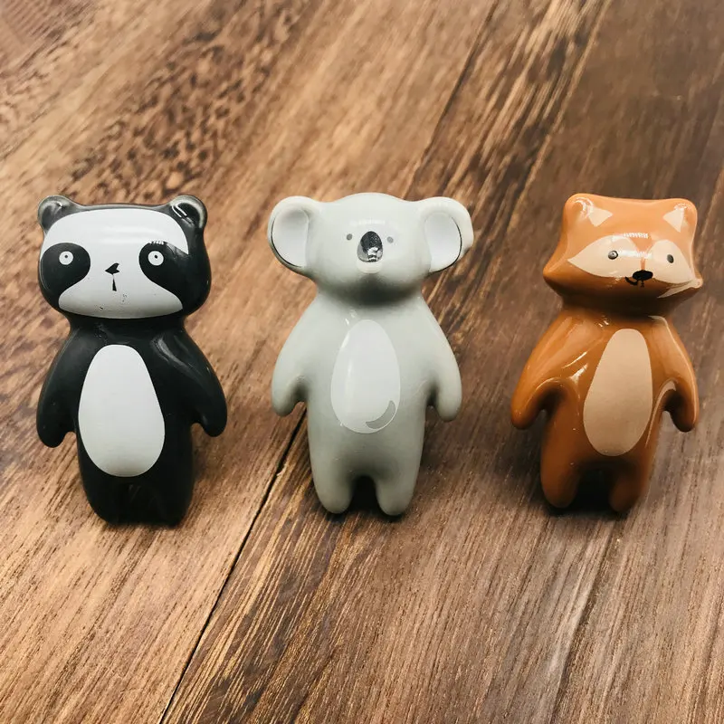 1x керамическая ручка фарфоровая в мультяшном стиле для мебели шкафа комода дома