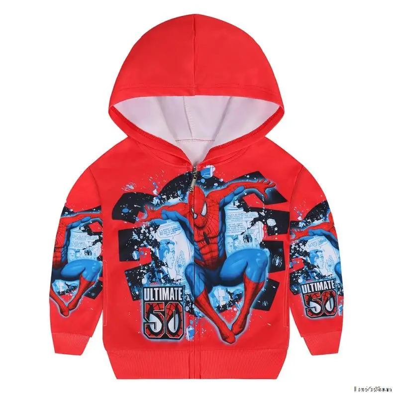 Детская толстовка с капюшоном и принтом Человек-паук | одежда обувь