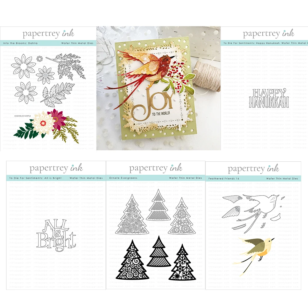 

Feathered Friends All is Bright Ornate Evergreens 2021 Arrival New Cut Die Various Card Series Scrapbook Paper Craft Knife Mould