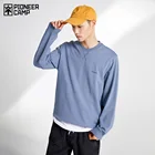 Свитшот Pioneer Camp мужской с круглым вырезом, хлопковая толстовка, однотонная уличная одежда, черный белый синий, XYS023004