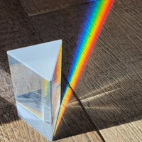 40x40x180mm triangular prism k9 optical prisms glass physics teaching refracted light spectrum rainbow students supplies