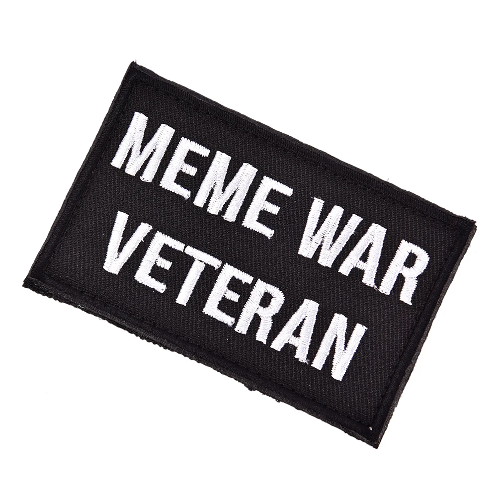 

New 1pcs Tactical Embroidered Meme War Patch Veteran Emblem Badges Applique Patches For Clothes Jackets Jeans Accessories
