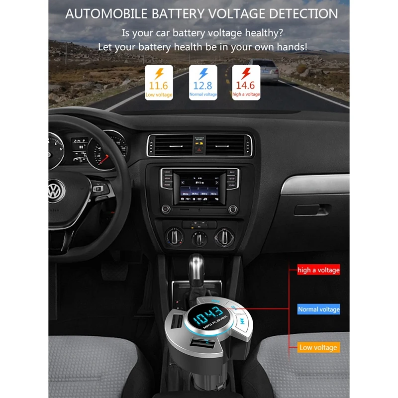 Car Charger Adapter FM Transmitter Bluetooth 5.0 Wireless Modulator Handsfree TF Multifunction MP3 Player USB Charge | Автомобили и