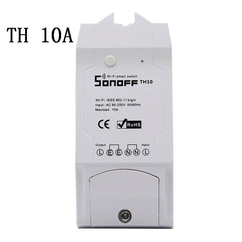SONOFF TH10 ITEAD Sonoff TH10/16 wifi переключатель SI7021 DS18B20 датчик температуры и влажности wifi Пульт дистанционного управления для Модуль Автоматизации умного дома - Комплект: SONOFF TH10
