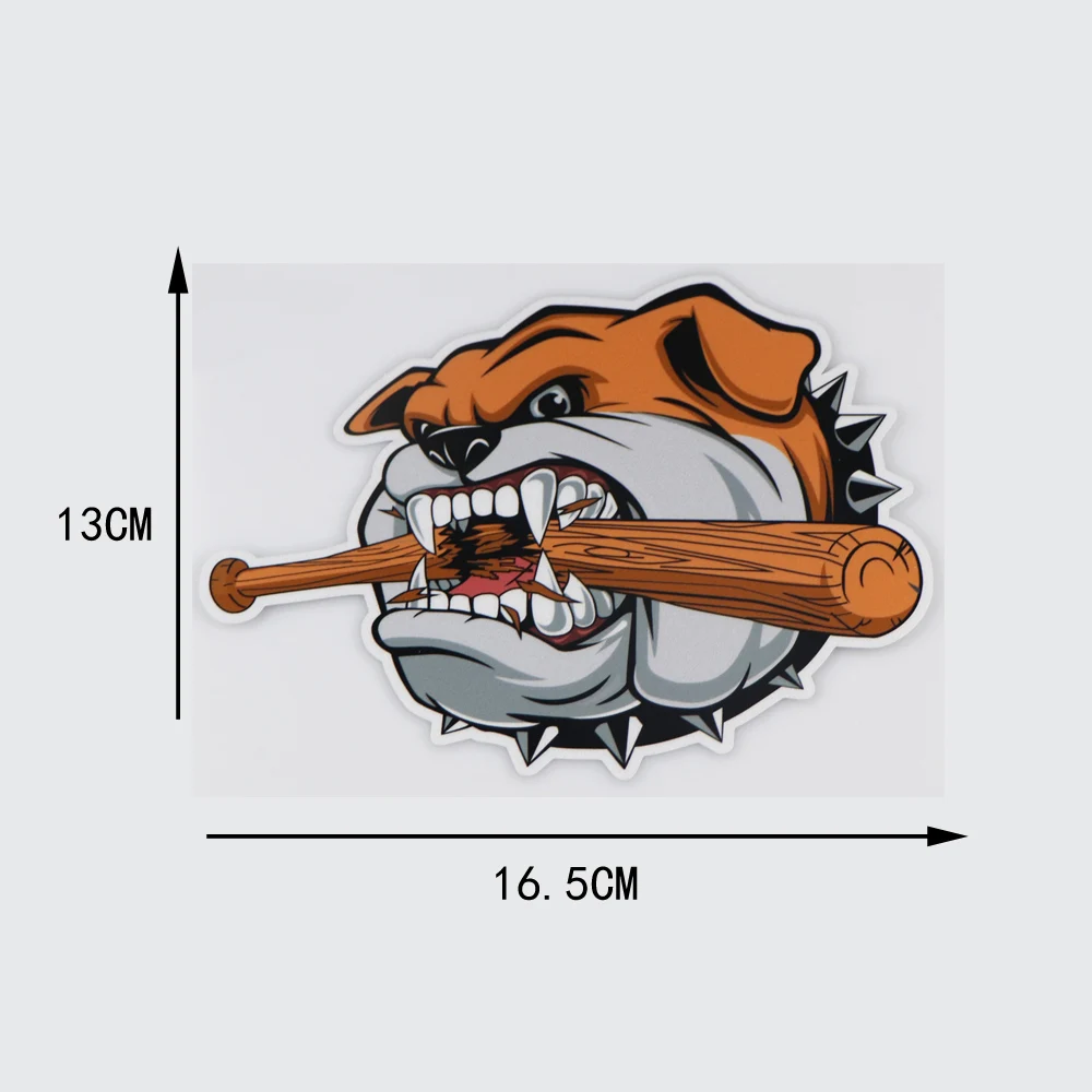 YOJA 16.5X13CM Angry Bulldog Biting Stick Car Sticker Funny Colour Vinyl Decals Cartoon Dog ZT3-0095 | Автомобили и мотоциклы