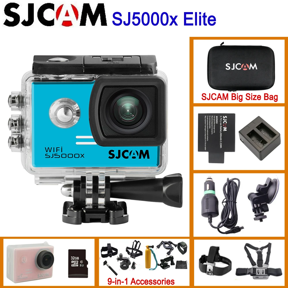 SJCAM SJ5000X Elite Gyro Спортивная экшн-камера WiFi 4K 24fps 2K 30fps Дайвинг 30M Водонепроницаемая камера NTK96660 SJ Спортивная DV SJ5000x